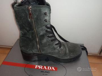 Prada, stivaletti, EU5108 scamosciato old nero TG