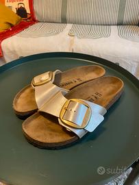 Birkenstock Madrid Big Buckle Pearl White