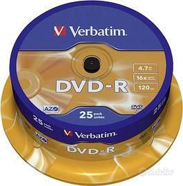 Verbatim DVD-R 16x Speed 4,7GB , confezione da 25