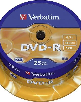 Verbatim DVD-R 16x Speed 4,7GB , confezione da 25