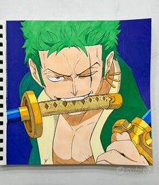 Disegno realizzato a mano Zoro One Piece