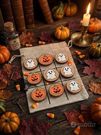 Gioco Tris in legno artigianale tema Halloween 