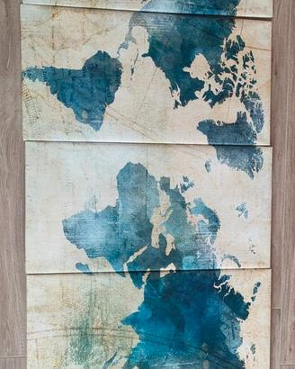 Quadro mappamondo 5 pezzi- Stampa su tela
