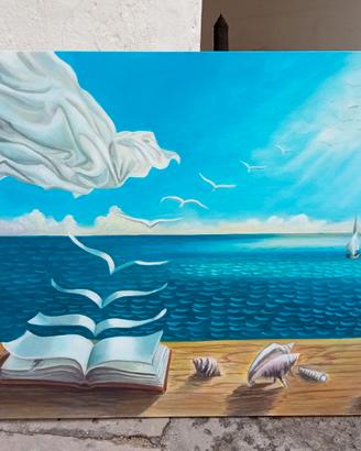 Quadro dipinto a mano olio su tela Salvador Dali