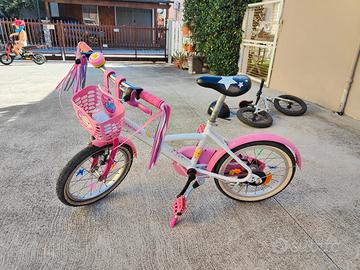 bicicletta da bambina 16 pollici 4-6 anni + casco