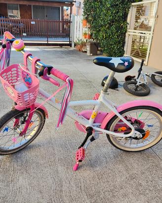 bicicletta da bambina 16 pollici 4-6 anni + casco