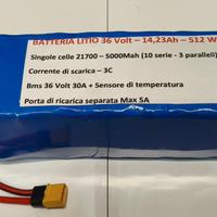 BATTERIA BICI ELETTRICA LITIO 36V - 512 Wattora