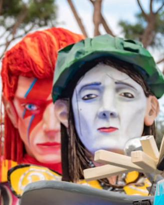 Teste carri allegorici bowie corsi carnevale