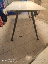 tavolo vetro satinato bianco