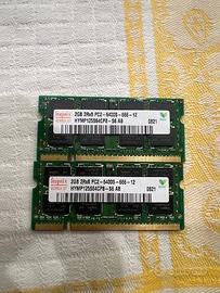 Coppia RAM Laptop 4GB (2x2GB) DDR2-800 Hynix
