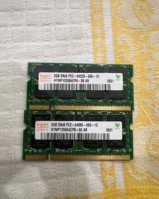 Coppia RAM Laptop 4GB (2x2GB) DDR2-800 Hynix