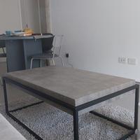 Tavolino caffè metallo/cemento 104x64cm BELIANI