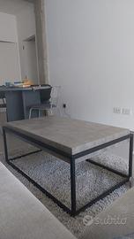 Tavolino caffè metallo/cemento 104x64cm BELIANI