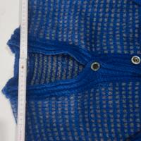 CARDIGAN VINTAGE IN LANA FATTO A MANO AI FERRI BLU