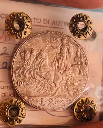2 LIRE 1912 SPL PERIZIATA 