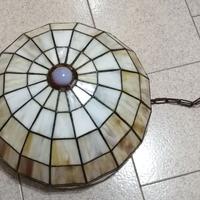 Lampadario in vetro piombato  Vintage