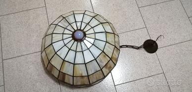 Lampadario in vetro piombato  Vintage