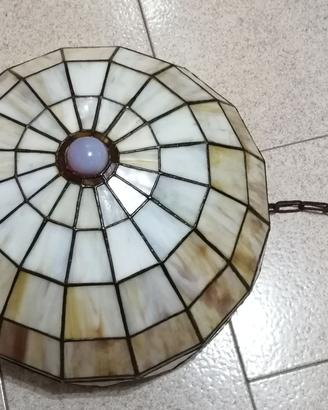 Lampadario in vetro piombato  Vintage