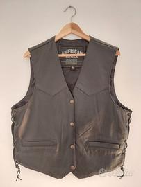 panciotto pelle biker