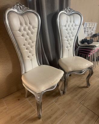 2 SEDIE schienale ALTO in coppia stile BAROCCO