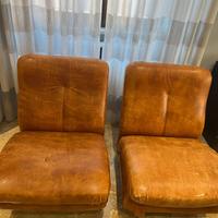 Poltrone  in pelle e acciaio anni 70 IPE