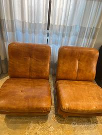 Poltrone  in pelle e acciaio anni 70 IPE