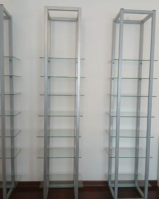 mobile libreria in metallo e vetro