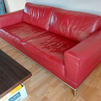 Divano vera pelle rosso usato, Ikea