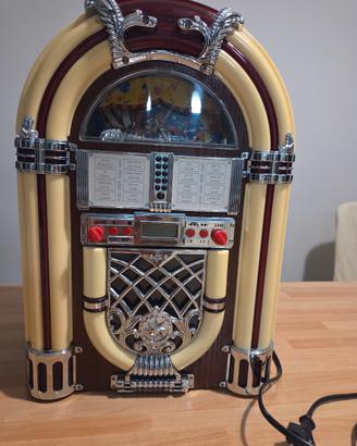Jukebox vintage  Radio FM/AM con lettore CD e luci
