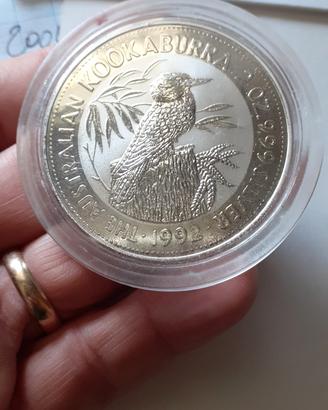 lingotto 2 oz Argento 999 kookaburra 1992