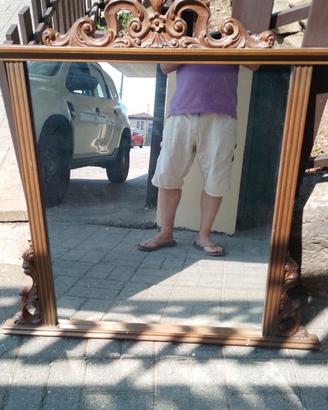 Specchio vintage,credenza con dispensa abete chiar