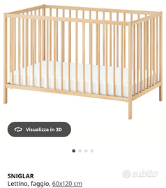 Lettino SNIGLAR Ikea NUOVO