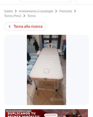 Lettino di massaggio pieghevole