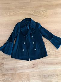 Caban blu in lana donna