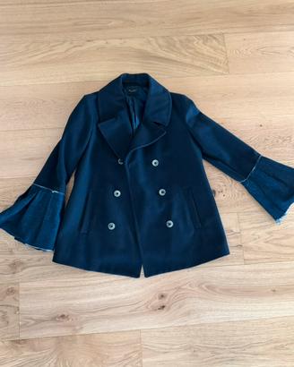 Caban blu in lana donna