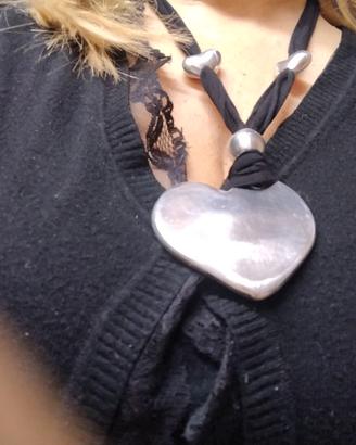 collana Vestopazzo con sfere e cuore piatto