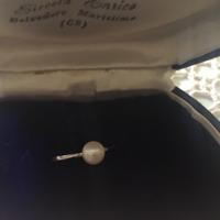 Anello oro bianco 18 ct con perla coltivata