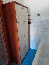 2 scarpiere legno tinta ciliegio bianco arancione
