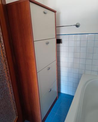 2 scarpiere legno tinta ciliegio bianco arancione