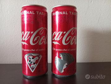 lattine  coca cola e' il gusto che ci unisce vuote