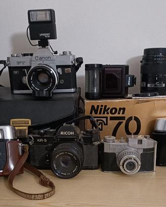 Fotocamere analogiche, flash e obiettivi