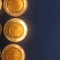 Lotto 500 lire bimetalliche 5 pezzi