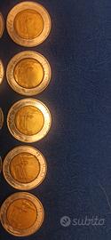 Lotto 500 lire bimetalliche 5 pezzi