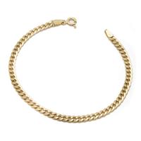 Bracciale in oro giallo con maglia piatta