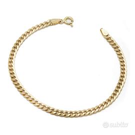 Bracciale in oro giallo con maglia piatta
