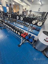Rastrelliere professionali per manubri palestra