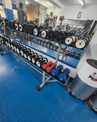 Rastrelliere professionali per manubri palestra