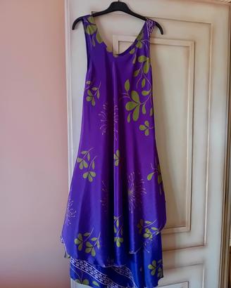 abito lungo misto seta elegante. Taglia M/L