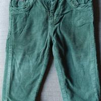 Pantalone Chicco velluto verde a costine 12 mesi