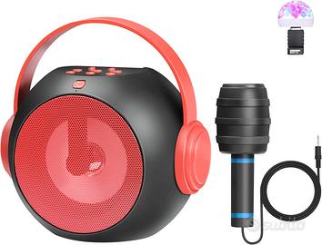 Karaoke con Microfono per Bambini,Bluetooth e Luci